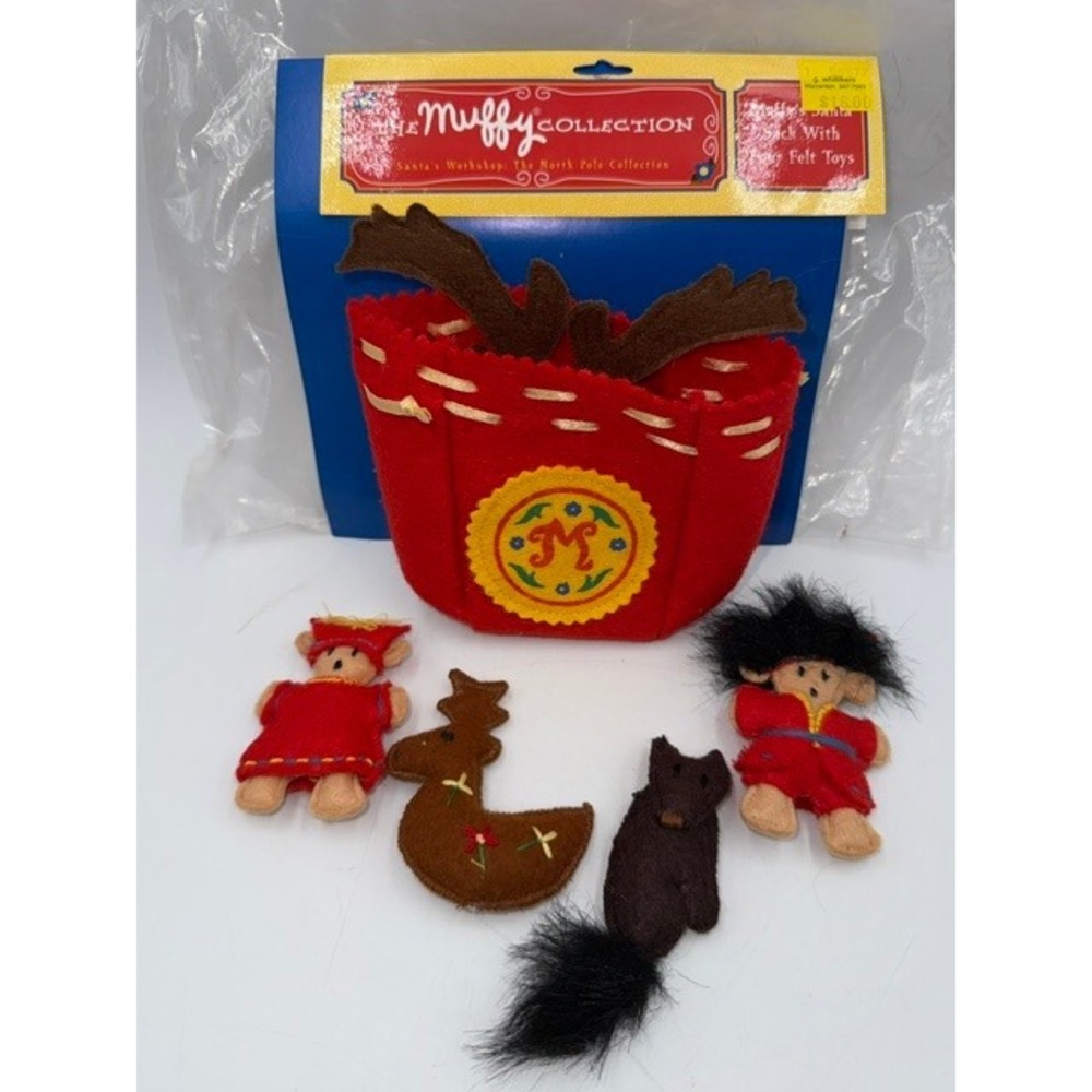 The Muffy Collection Santa Sack With Four Felt Toys 1994 North Pole Collection
